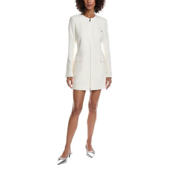 Helmut Lang WomensTailored Zip Front Dress White
